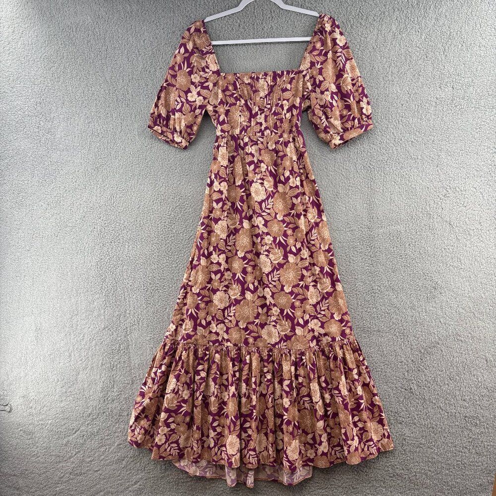 Favorite Daughter Vintage Multi Floral Puff Sleeve Maxi Dress Size 4 NWT - Picture 9 of 13
